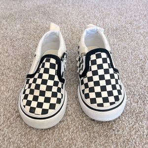 Toddler 5T slip on check Vans